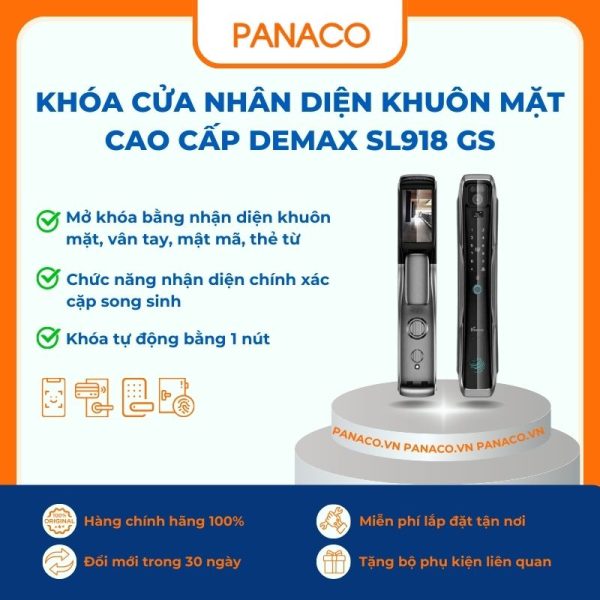 Khóa cửa nhân diện khuôn mặt cao cấp Demax SL918 GS