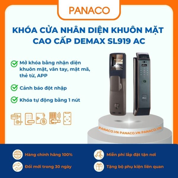 Khóa cửa nhân diện khuôn mặt cao cấp Demax SL919 AC