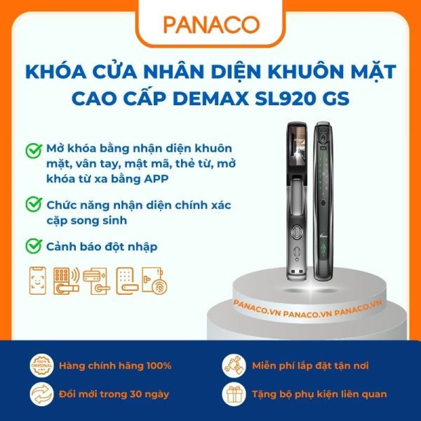Khóa cửa nhân diện khuôn mặt cao cấp Demax SL920 GS