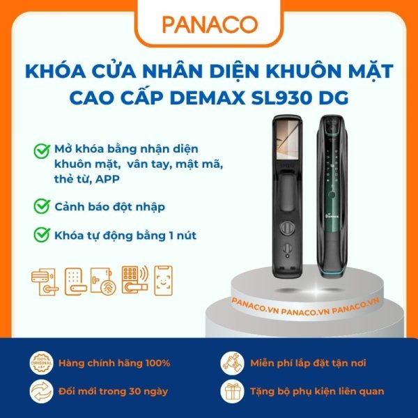 Khóa cửa nhân diện khuôn mặt cao cấp Demax SL930 DG