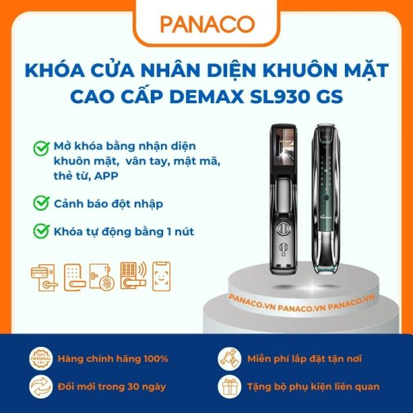 Khóa cửa nhân diện khuôn mặt cao cấp Demax SL930 GS