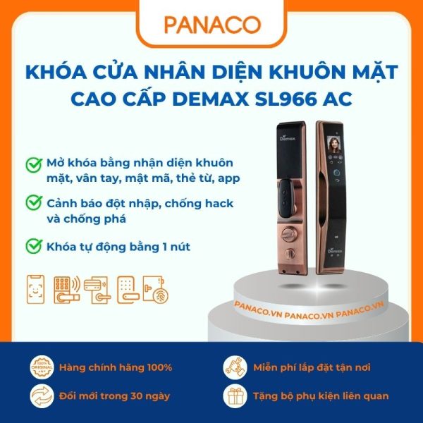 Khóa cửa nhân diện khuôn mặt cao cấp Demax SL966 AC