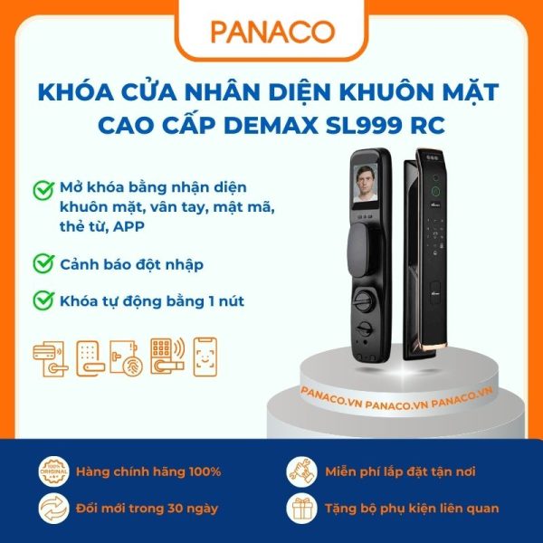 Khóa cửa nhân diện khuôn mặt cao cấp Demax SL999 RC