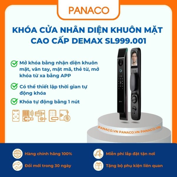 Khóa cửa nhân diện khuôn mặt cao cấp Demax SL999.001