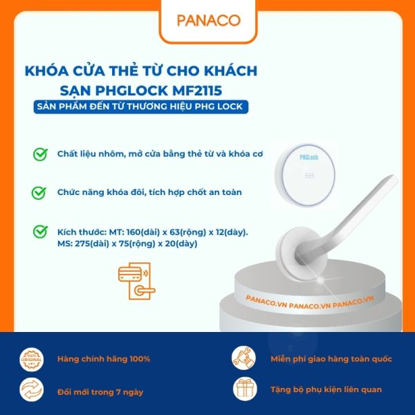 Khóa cửa thẻ từ cho khách sạn PHGLOCK MF2115