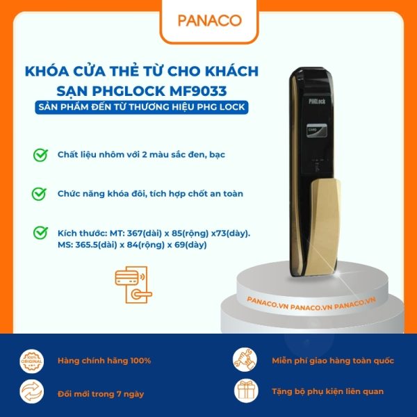 Khóa cửa thẻ từ cho khách sạn PHGLOCK MF9033