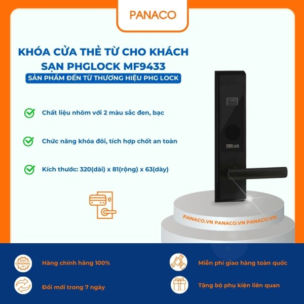 Khóa cửa thẻ từ cho khách sạn PHGLOCK MF9433