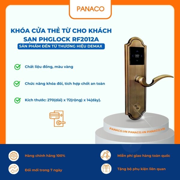 Khóa cửa thẻ từ cho khách sạn PHGLOCK RF2012A