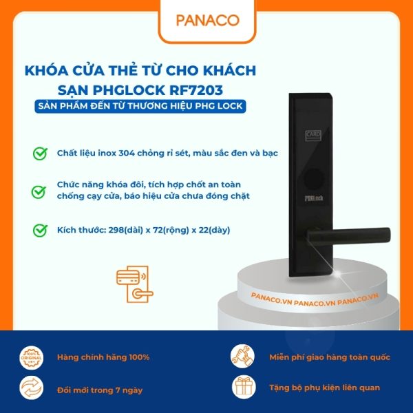 Khóa cửa thẻ từ cho khách sạn PHGLOCK RF7203