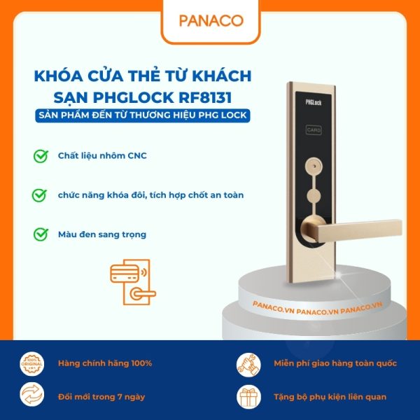 Khóa cửa thẻ từ cho khách sạn PHGLOCK RF8131