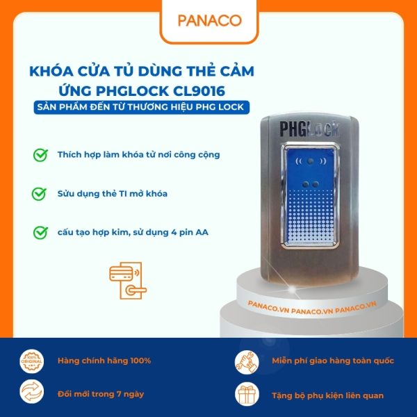 Khóa cửa tủ dùng thẻ cảm ứng PHGLOCK CL9016