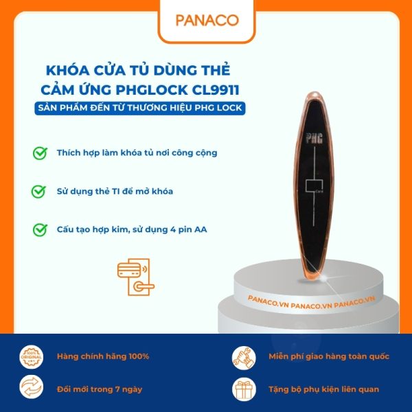 Khóa cửa tủ dùng thẻ cảm ứng PHGLOCK CL9911