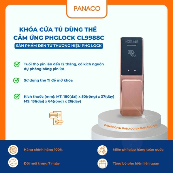 Khóa cửa tủ dùng thẻ cảm ứng PHGLOCK CL9988C