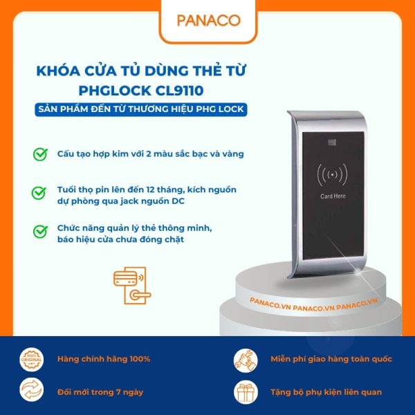 Khóa cửa tủ dùng thẻ từ PHGLOCK CL9110