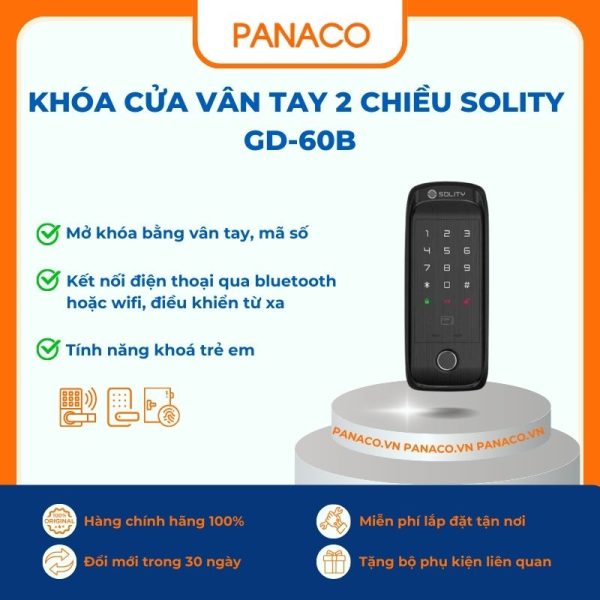 Khóa cửa vân tay 2 chiều Solity GD-60B