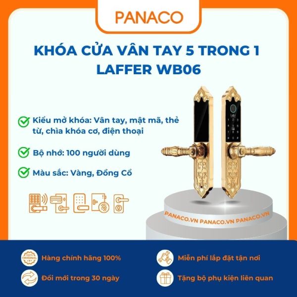 Khóa cửa vân tay 5 trong 1 Laffer WB06