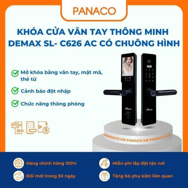 Khóa cửa vân tay Demax SL- C626 AC có chuông hình