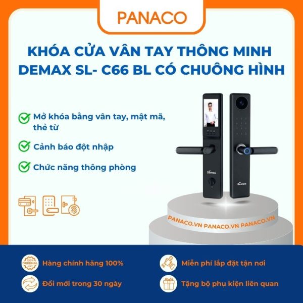 Khóa cửa vân tay Demax SL- C66 BL có chuông hình