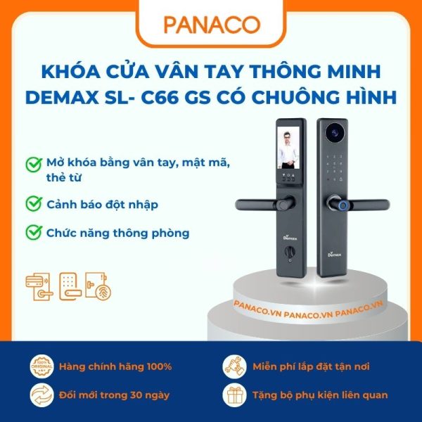 Khóa cửa vân tay Demax SL- C66 GS có chuông hình