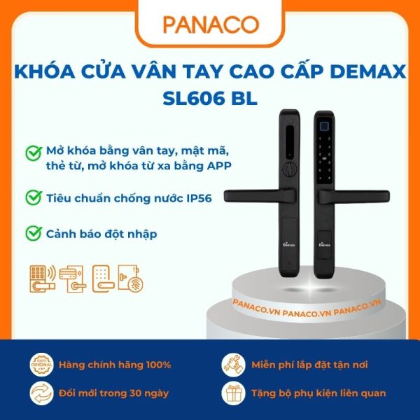 Khóa cửa vân tay Demax SL606 BL