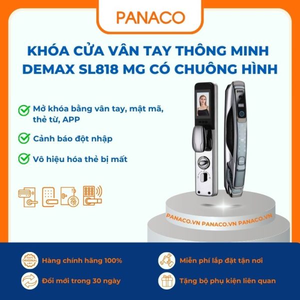 Khóa cửa vân tay Demax SL818 MG có chuông hình
