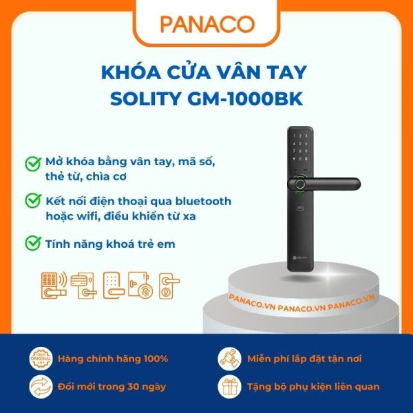 Khóa cửa vân tay Solity GM-1000BK