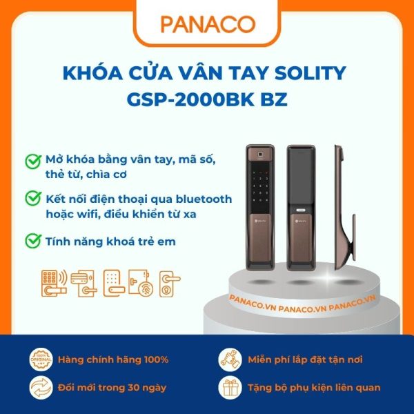 Khóa cửa vân tay Solity GSP-2000BK BZ