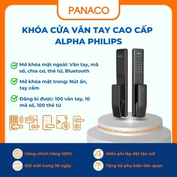 Khóa cửa vân tay cao cấp Alpha Philips