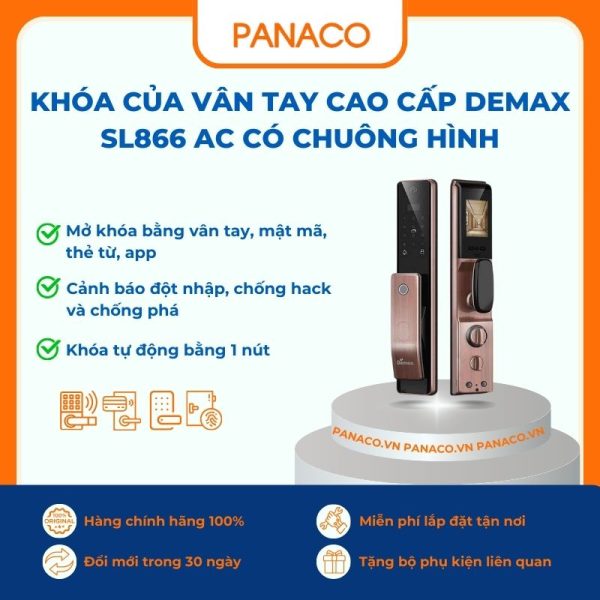 Khóa của vân tay cao cấp Demax SL866 AC có chuông hình