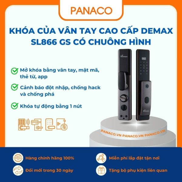 Khóa của vân tay cao cấp Demax SL866 GS có chuông hình