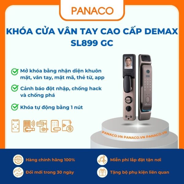 Khóa cửa vân tay cao cấp Demax SL899 GC