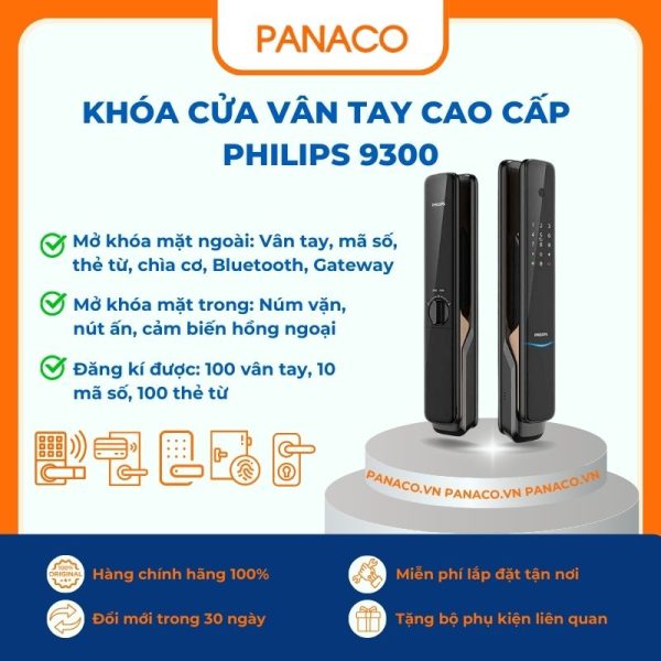Khóa cửa vân tay cao cấp Philips 9300