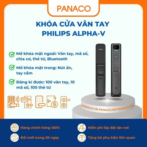 Khóa cửa vân tay cao cấp Philips Alpha-V