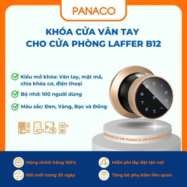 Khóa cửa vân tay cho cửa phòng Laffer B12