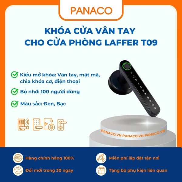 Khóa cửa vân tay cho cửa phòng Laffer T09
