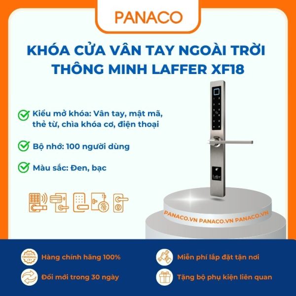 Khóa cửa vân tay ngoài trời thông minh Laffer XF18