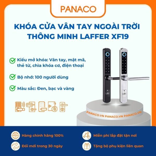 Khóa cửa vân tay ngoài trời thông minh Laffer XF19