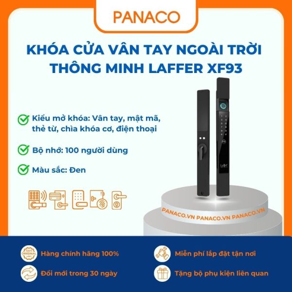 Khóa cửa vân tay ngoài trời thông minh Laffer XF93