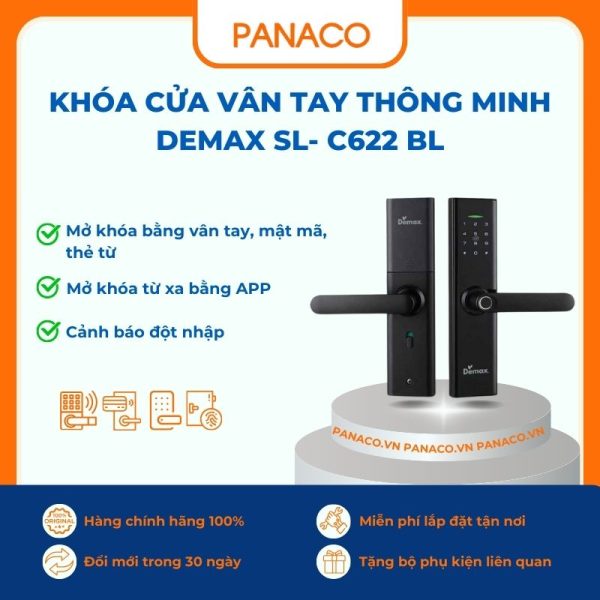 Khóa cửa vân tay thông minh Demax SL- C622 BL