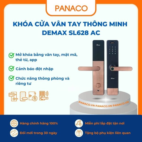 Khóa cửa vân tay thông minh Demax SL628 AC
