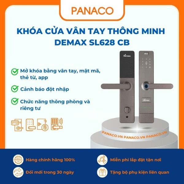Khóa cửa vân tay thông minh Demax SL628 CB