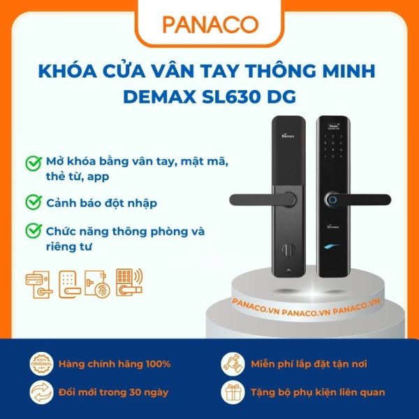 Khóa cửa vân tay thông minh Demax SL630 DG