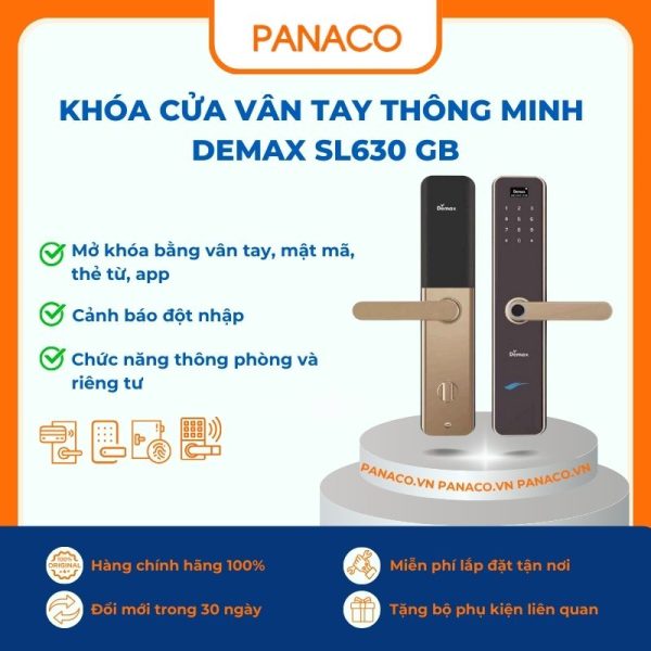 Khóa cửa vân tay thông minh Demax SL630 GB