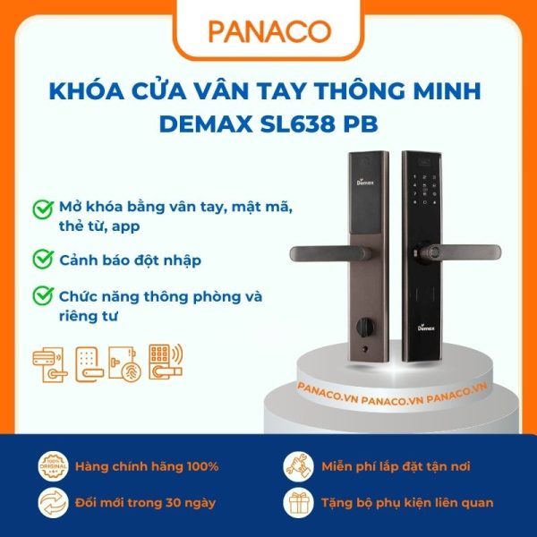 Khóa cửa vân tay thông minh Demax SL638 PB