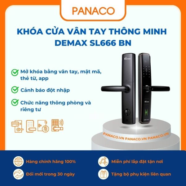 Khóa cửa vân tay thông minh Demax SL666 BN