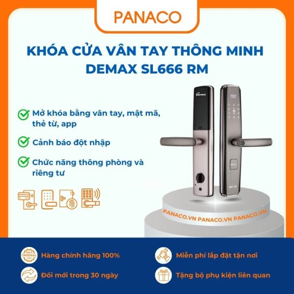Khóa cửa vân tay thông minh Demax SL666 RM