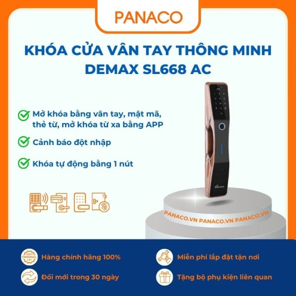 Khóa cửa vân tay thông minh Demax SL668 AC