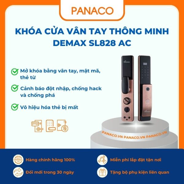 Khóa cửa vân tay thông minh Demax SL828 AC