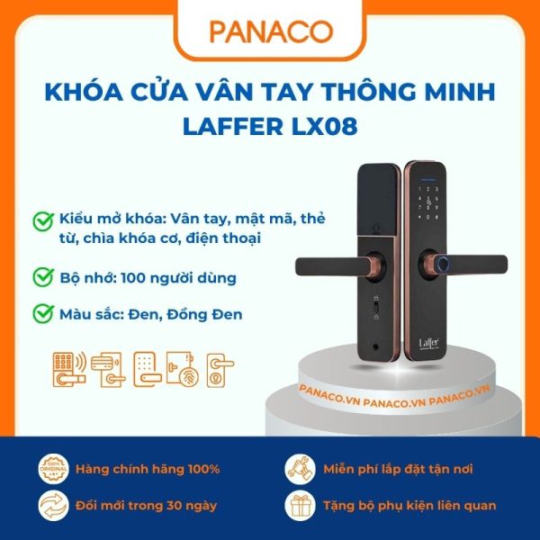Khóa cửa vân tay thông minh Laffer LX08