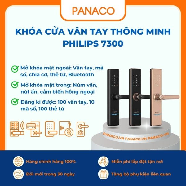 Khóa cửa vân tay thông minh Philips 7300